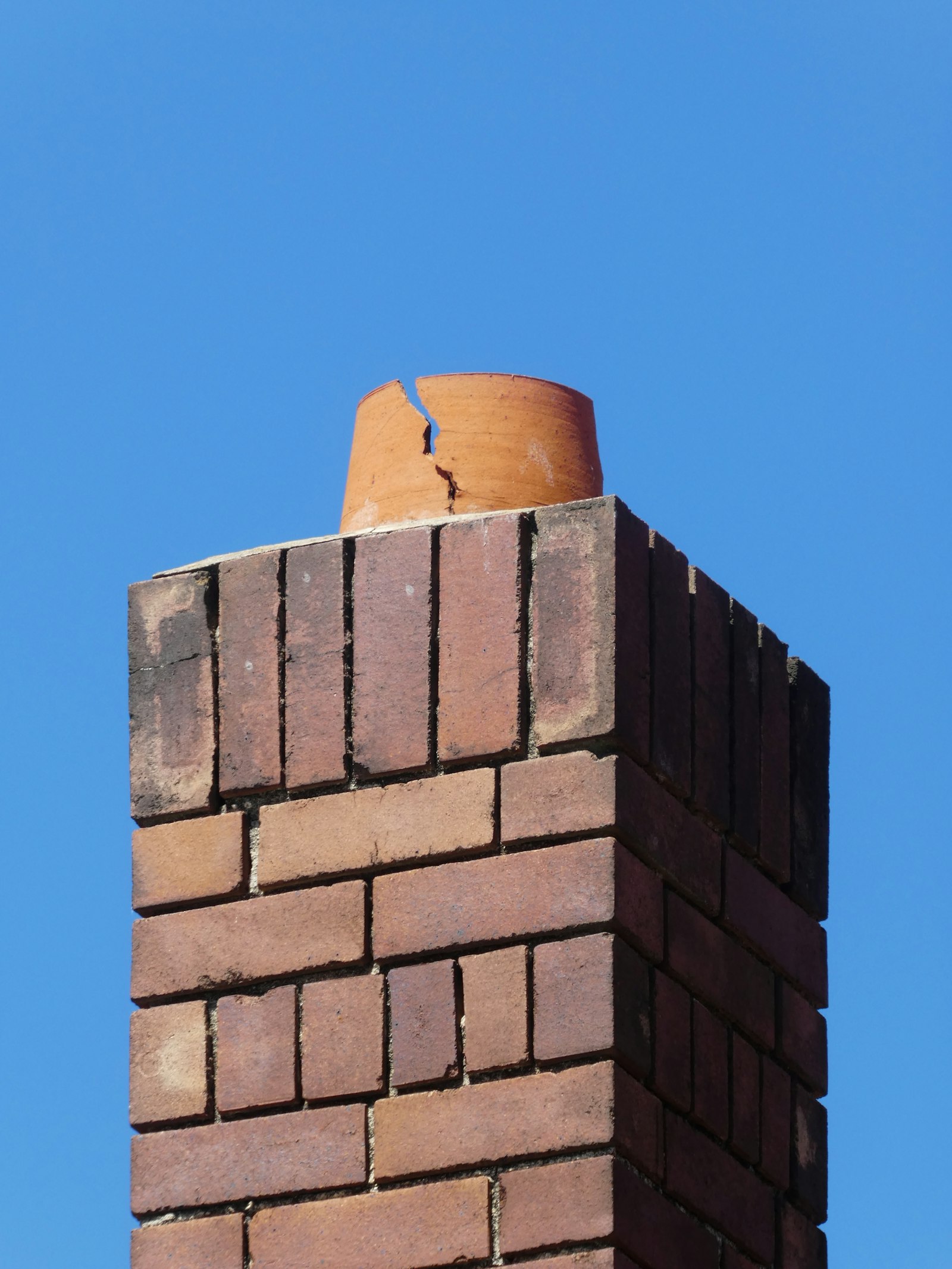 Repairing a brick chimney