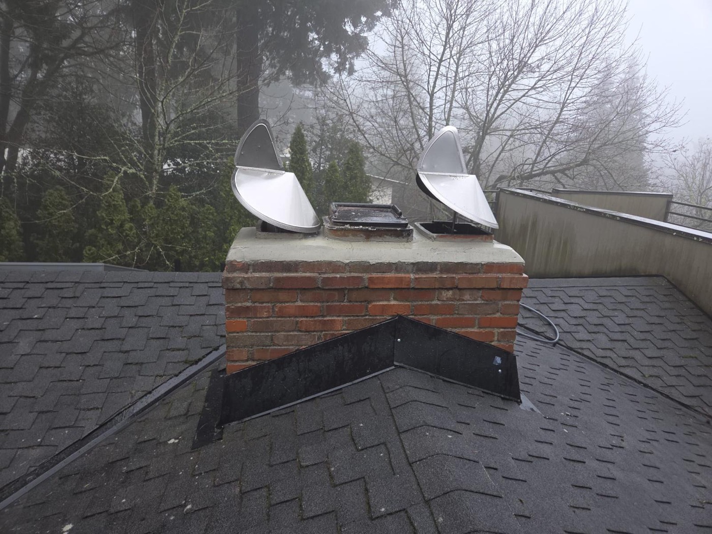 Chimney crown repair with vent covers